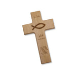 Taufkreuz / Kinderkreuz personalisiert "Fisch 2" Wandkreuz aus Holz