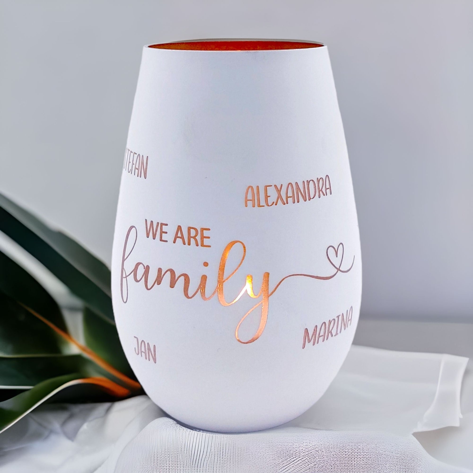 Windlicht personalisiert "We are family"