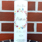 Taufkerze personalisiert mit Namen Datum und Taufspruch "Kranz Wildflower", Geschenk zur Taufe, Taufgeschenk, Taufkerze floral, handgemacht