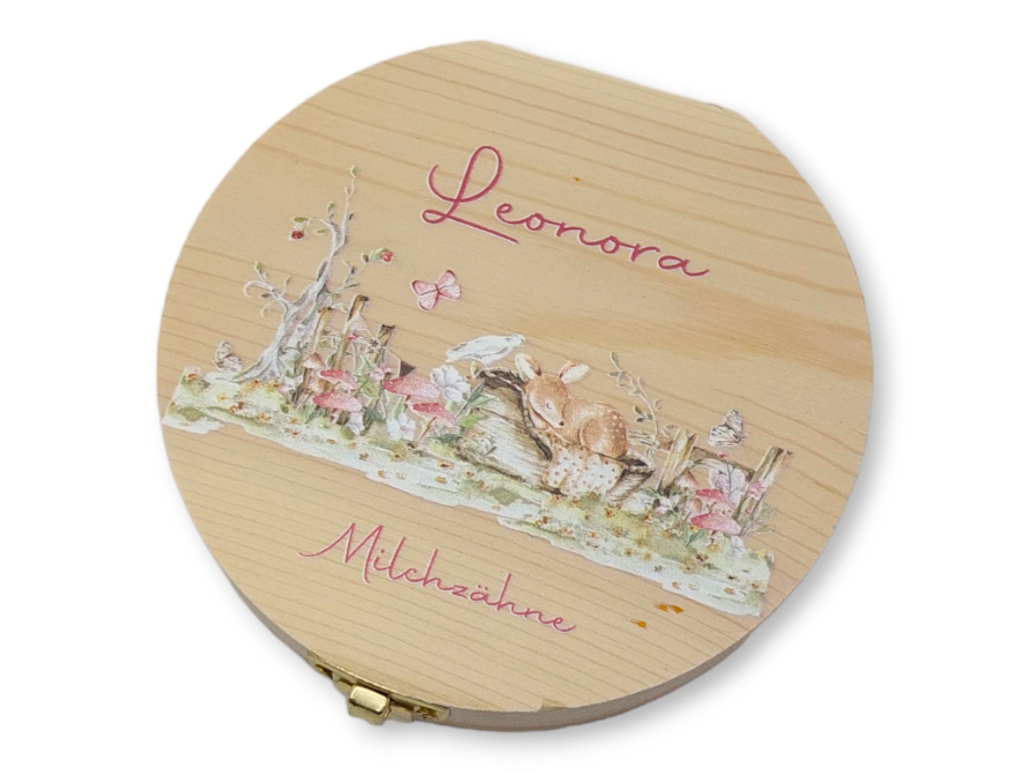Milchzahndose personalisiert "Rehkits" / Milchzahnbox aus Holz