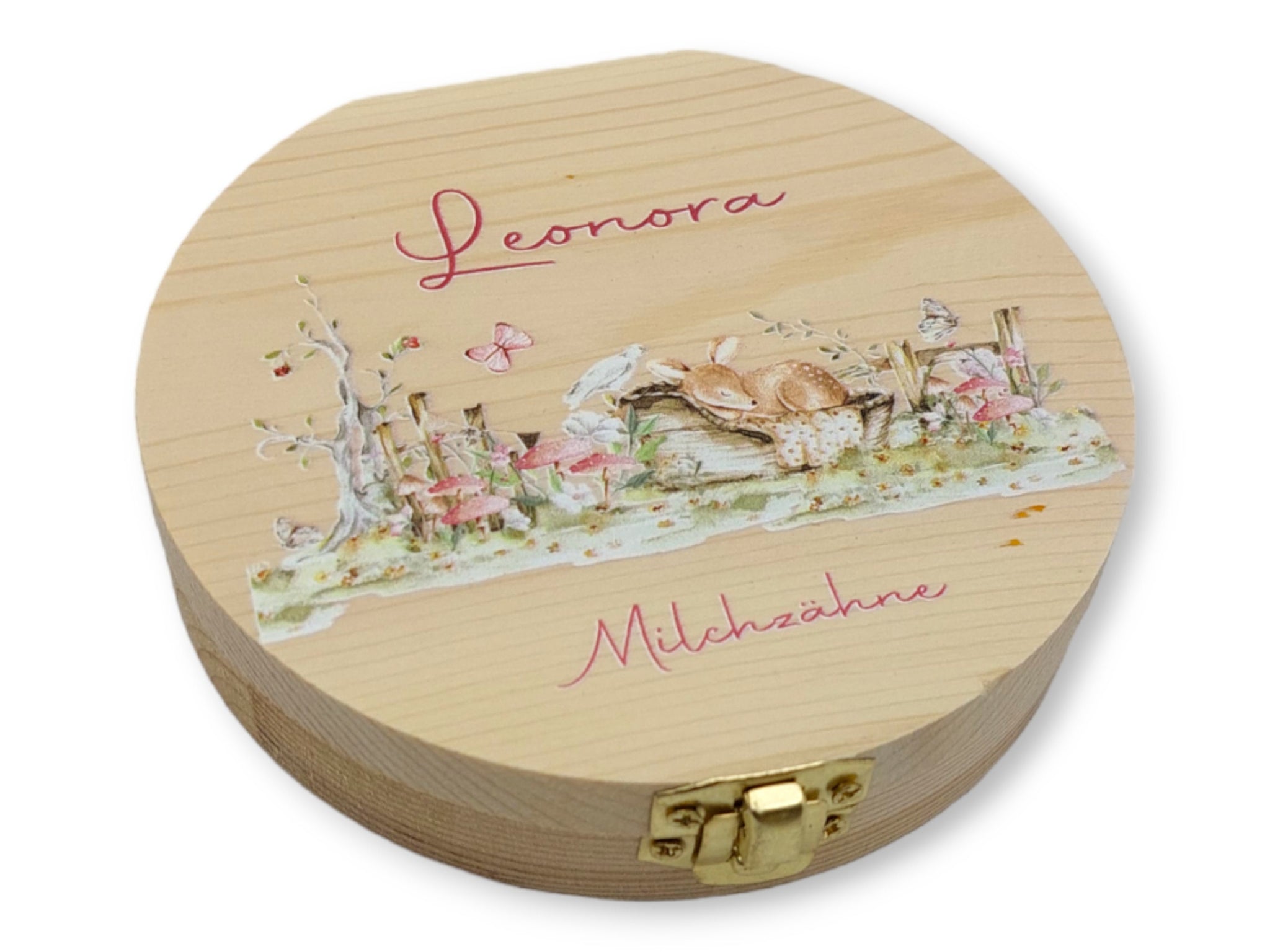 Milchzahndose personalisiert "Rehkits" / Milchzahnbox aus Holz