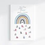 Fingerabdruck Gästebuch auf Keilrahmen personalisiert "Regenbogen Punkte" Leinwand
