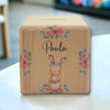 Holzspardose "Boho Hase" personalisiert mit Namen
