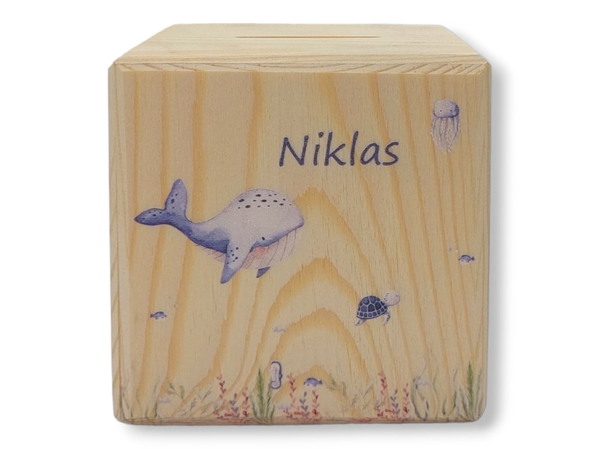 Holzspardose "Under the sea" personalisiert mit Namen
