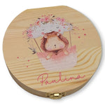 Milchzahndose personalisiert "Heißluftballon rosa" / Milchzahnbox aus Holz, Milchzahndose aus Holz, Personalisierte Zahnbox, Kindergeschenk