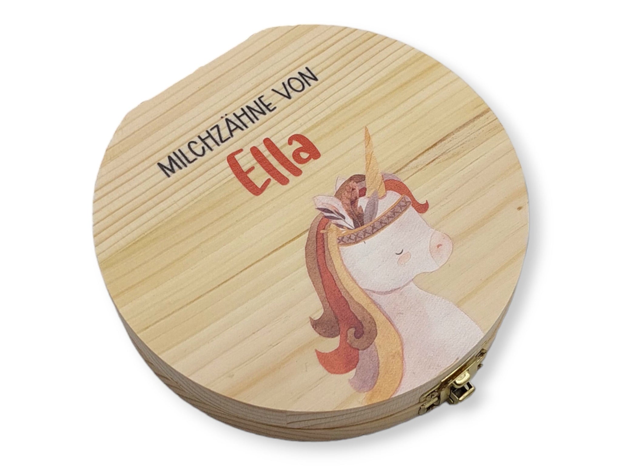 Milchzahndose personalisiert "Boho Einhorn" / Milchzahnbox aus Holz