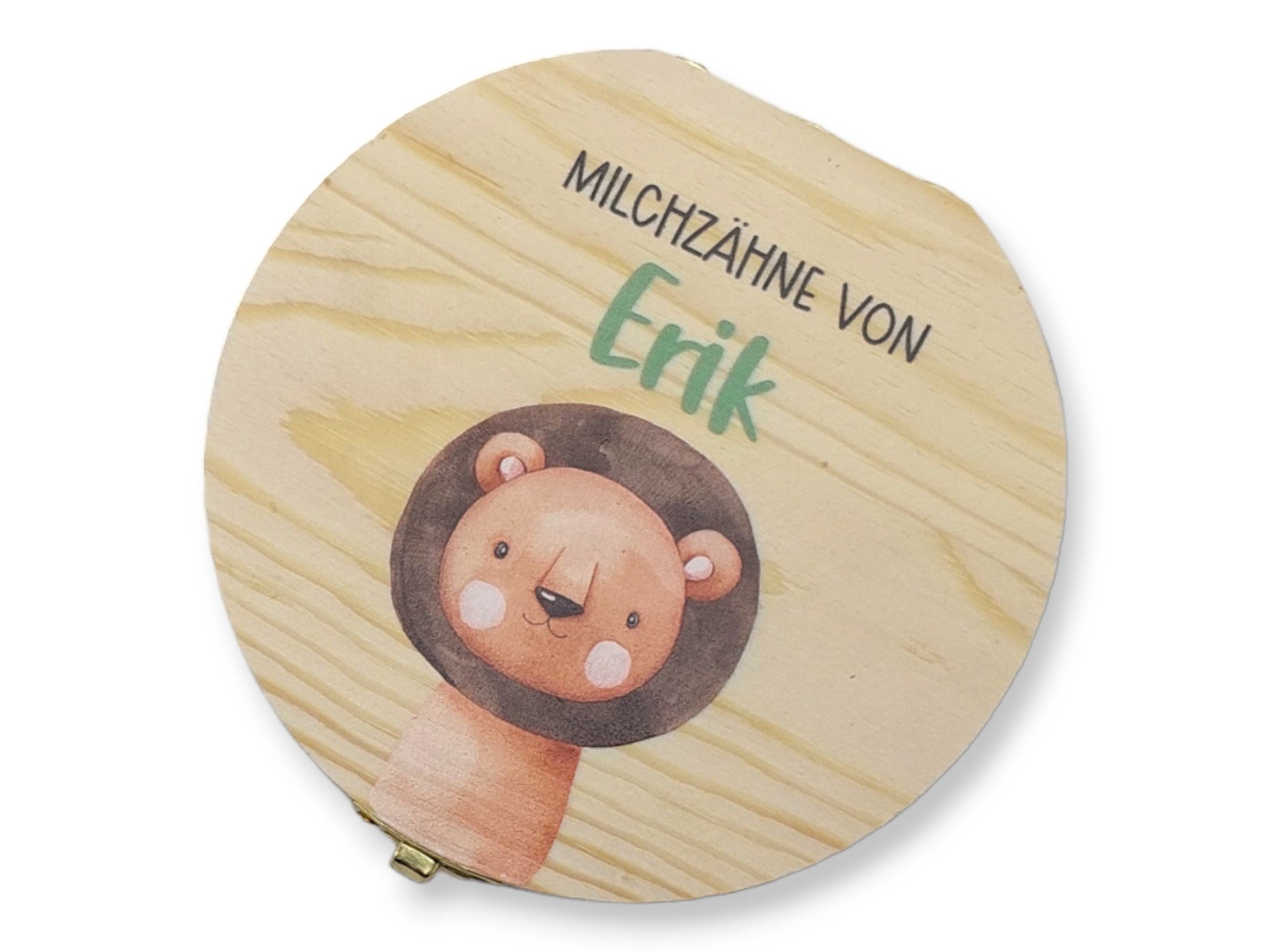 Milchzahndose personalisiert "Löwe 3" / Milchzahnbox aus Holz