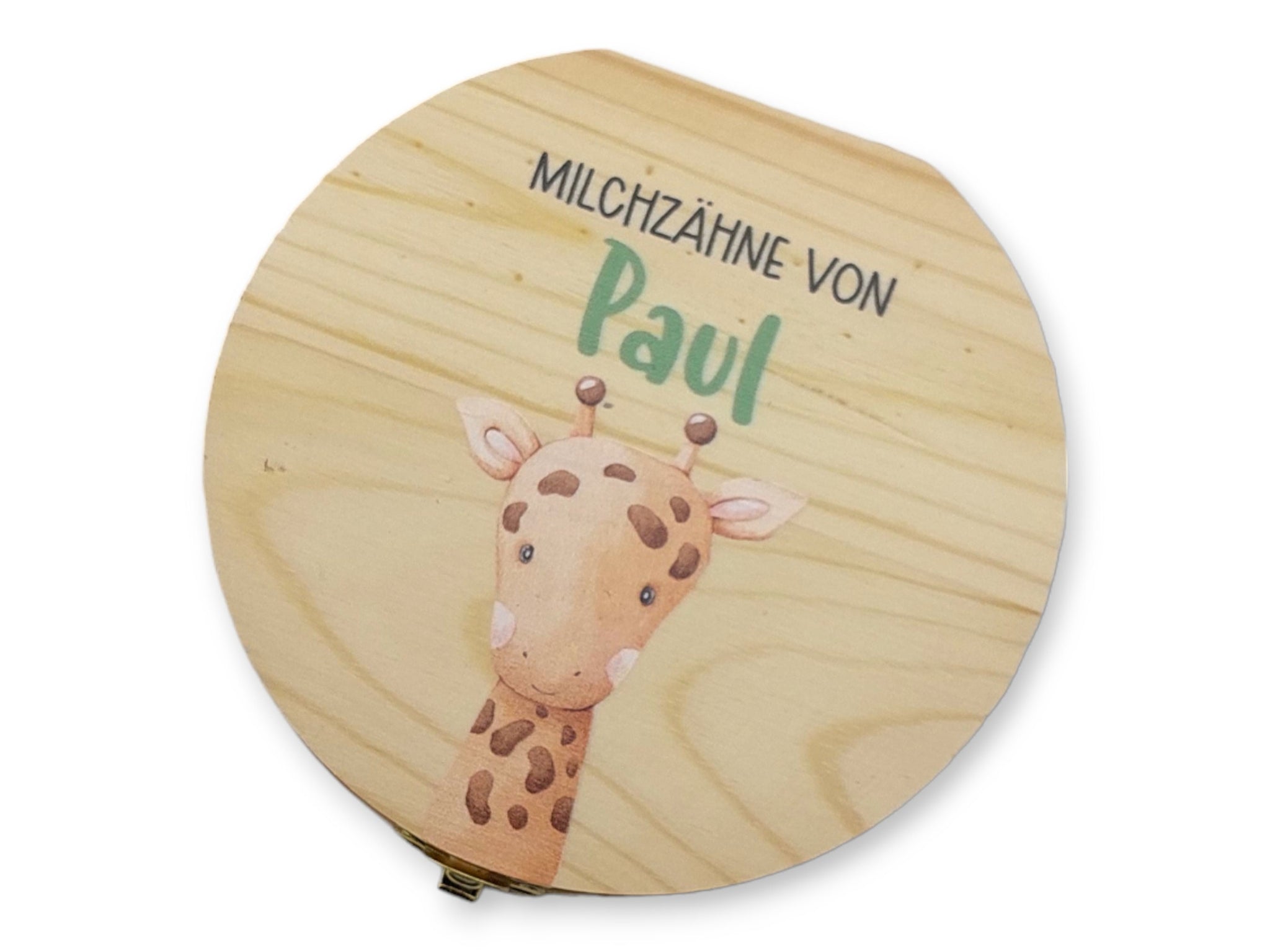 Milchzahndose personalisiert "Giraffe" / Milchzahnbox aus Holz