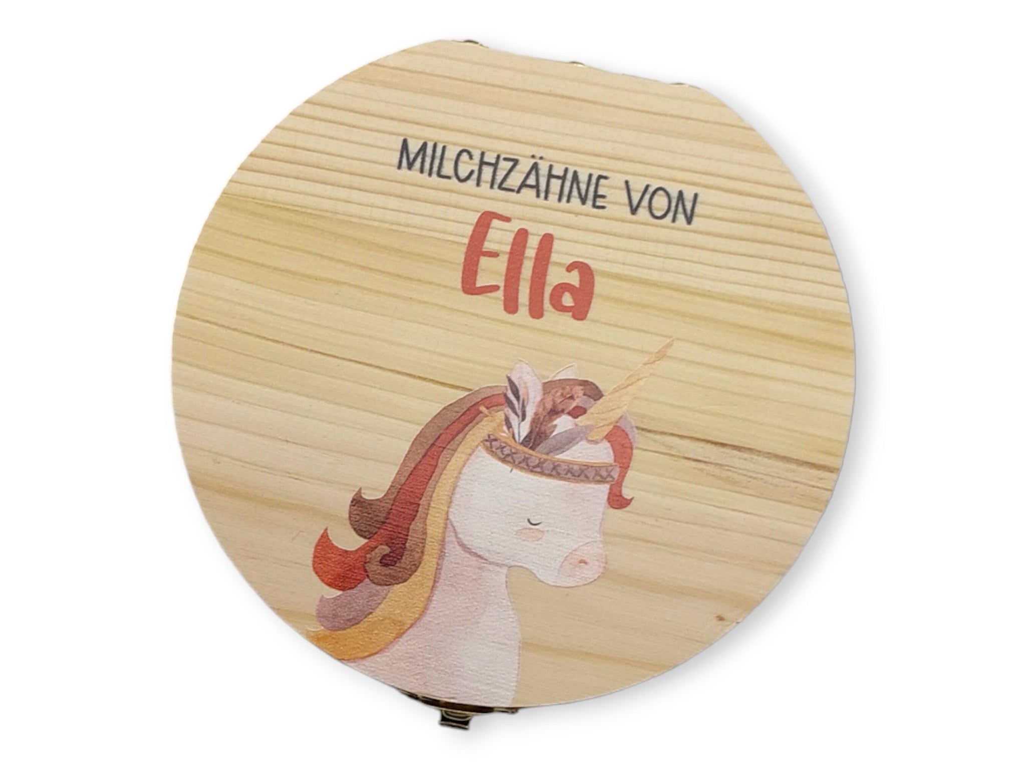 Milchzahndose personalisiert "Boho Einhorn" / Milchzahnbox aus Holz