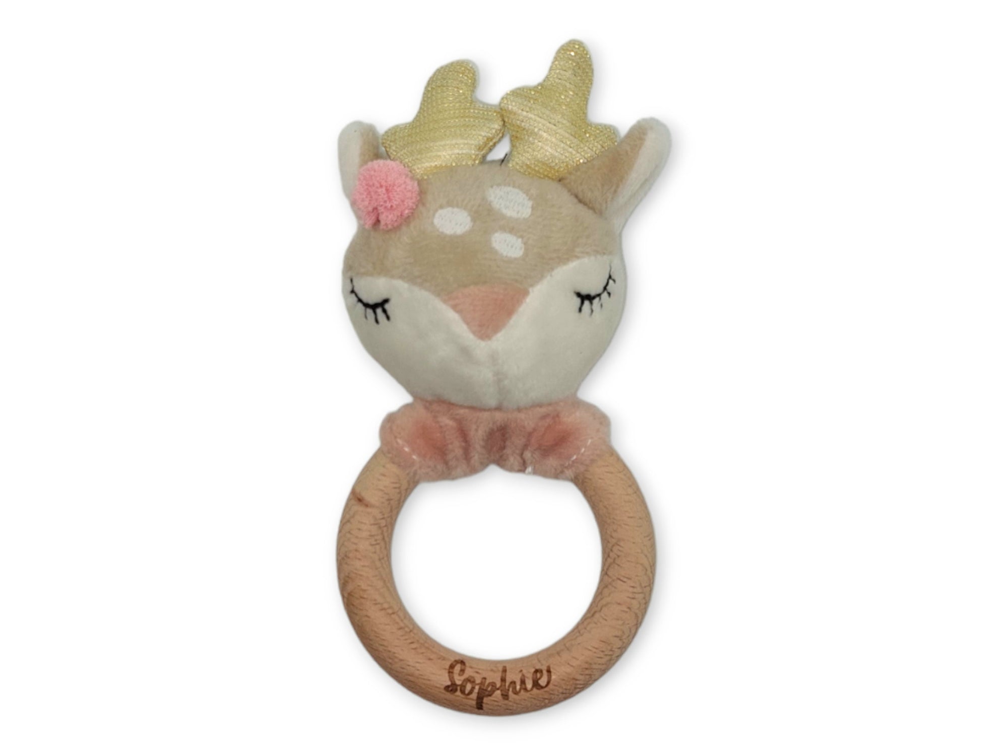 Baby Rassel, Greifling personalisiert mit Name, Greifring, Greifling Baby