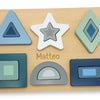 HOLZ PUZZLE FORMEN personalisiert mit Namen, Taufgeschenk, Kinderspielzeug, Babyspielzeug