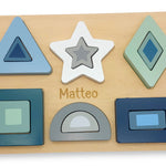 HOLZ PUZZLE FORMEN personalisiert mit Namen, Taufgeschenk, Kinderspielzeug, Babyspielzeug