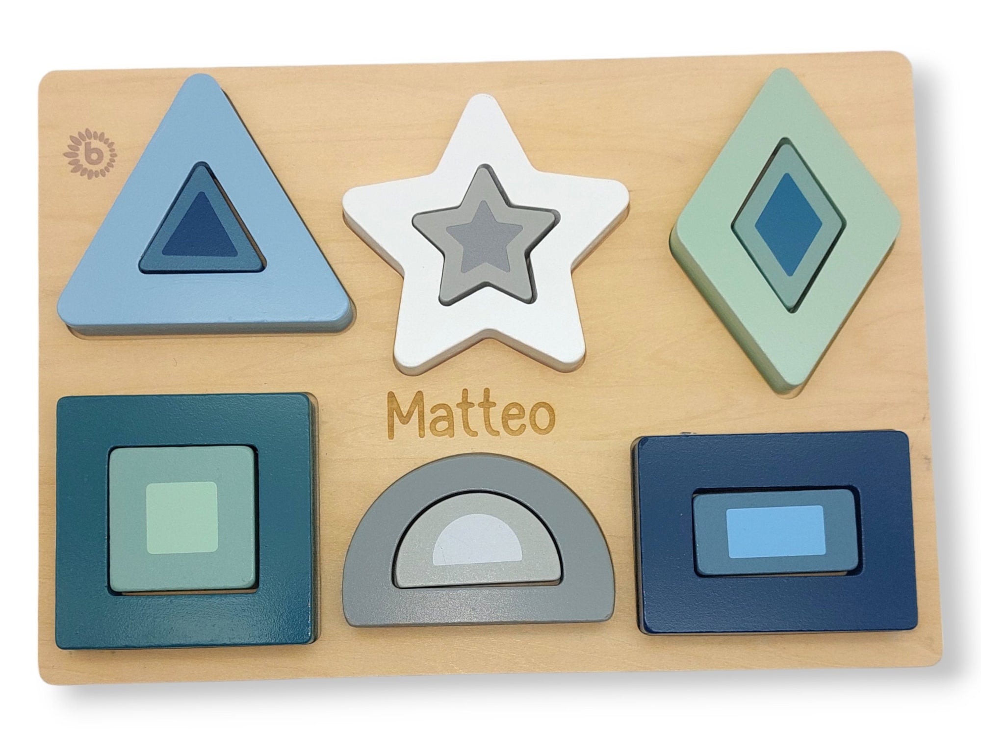 HOLZ PUZZLE FORMEN personalisiert mit Namen, Taufgeschenk, Kinderspielzeug, Babyspielzeug