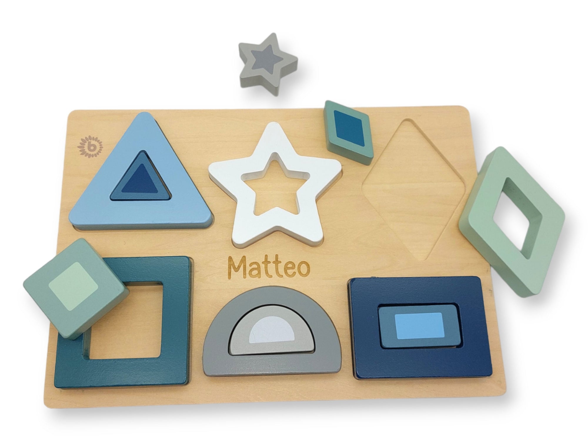 HOLZ PUZZLE FORMEN personalisiert mit Namen, Taufgeschenk, Kinderspielzeug, Babyspielzeug