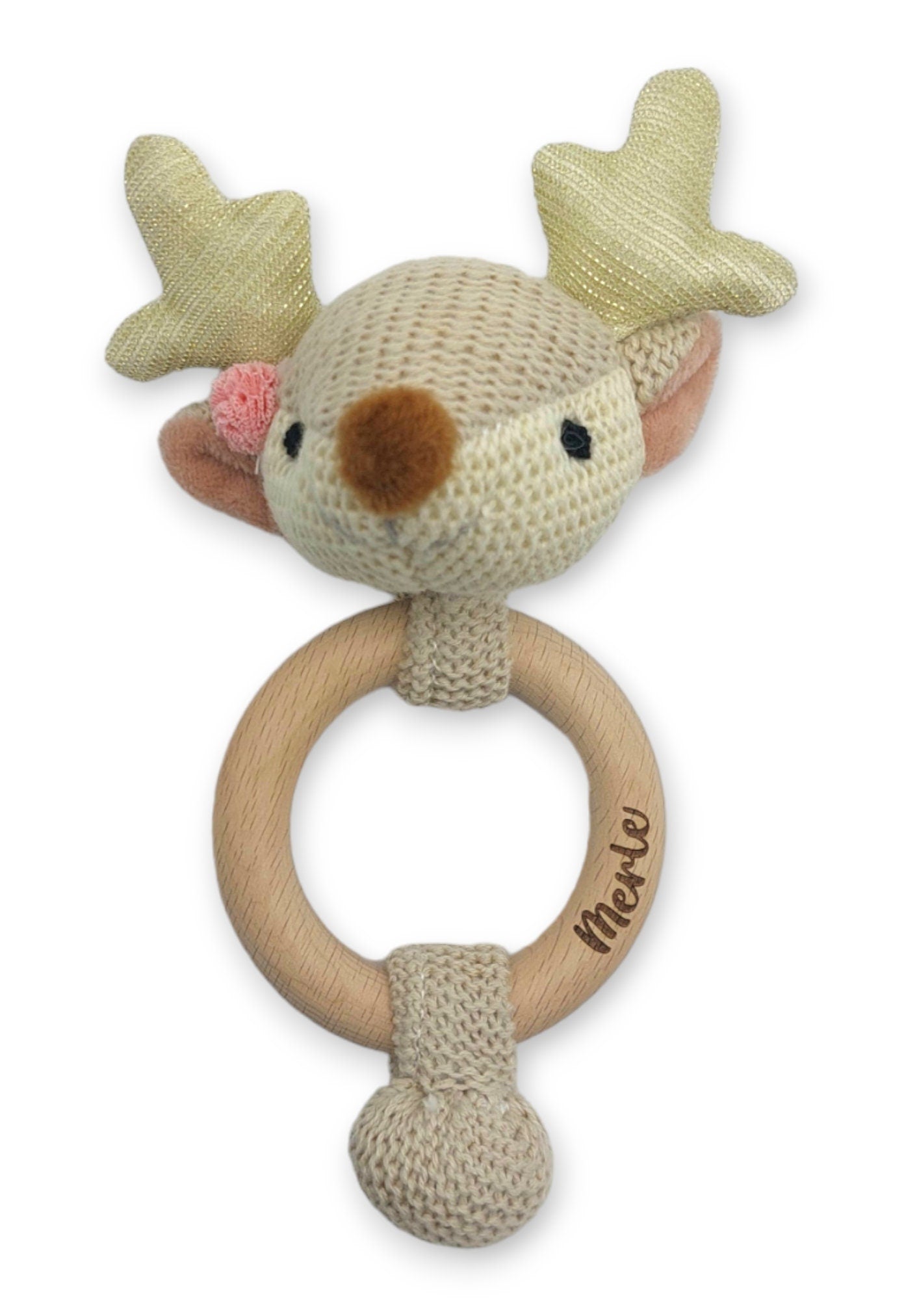 Baby Rassel, Greifling personalisiert mit Name, Greifring, Greifling Baby