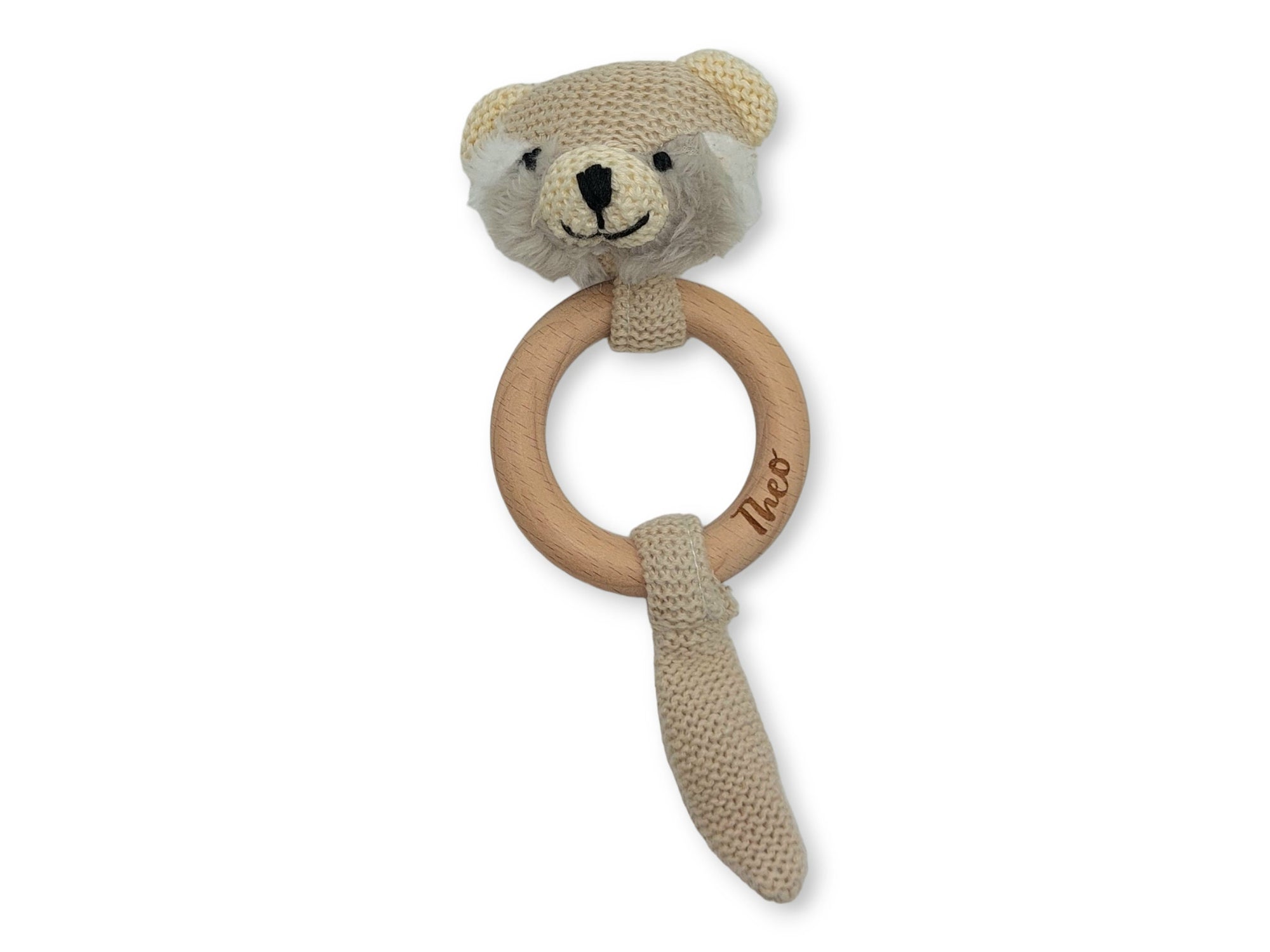 Baby Rassel, Greifling personalisiert mit Name, Greifring, Greifling Baby
