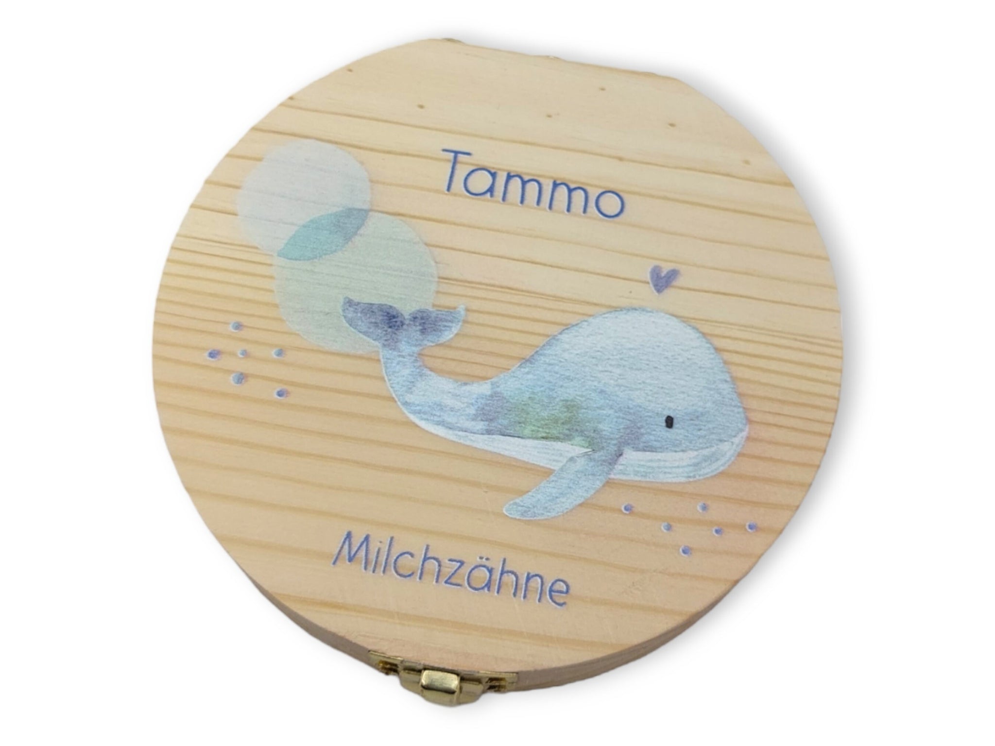 Milchzahndose personalisiert "Wal" / Milchzahnbox aus Holz
