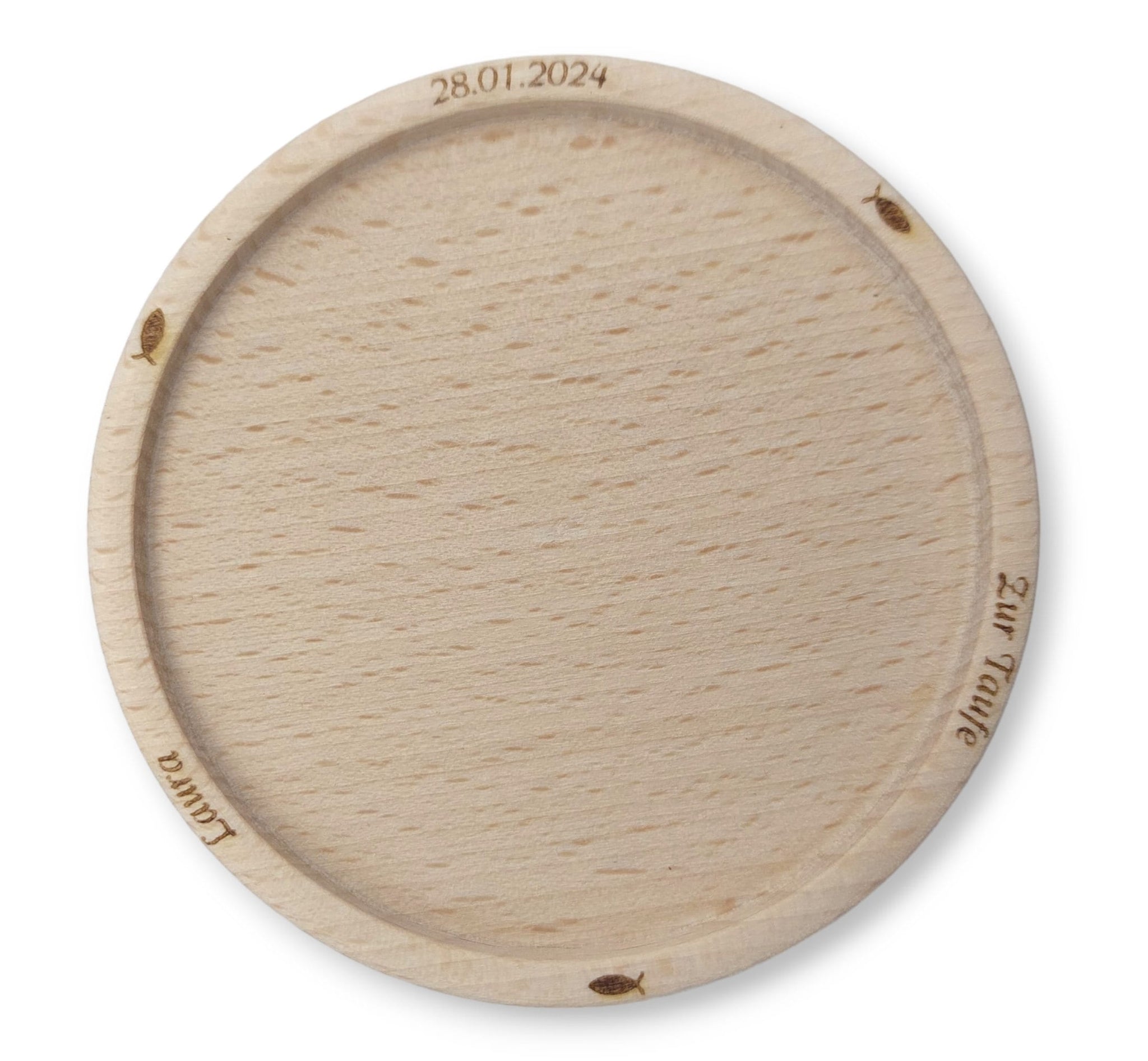 Kerzenhalter/ Kerzenteller aus Holz personalisiert, Kerzenteller aus Buchenholz, Holz Kerzenteller personalisiert, Kerzenteller mit Gravur