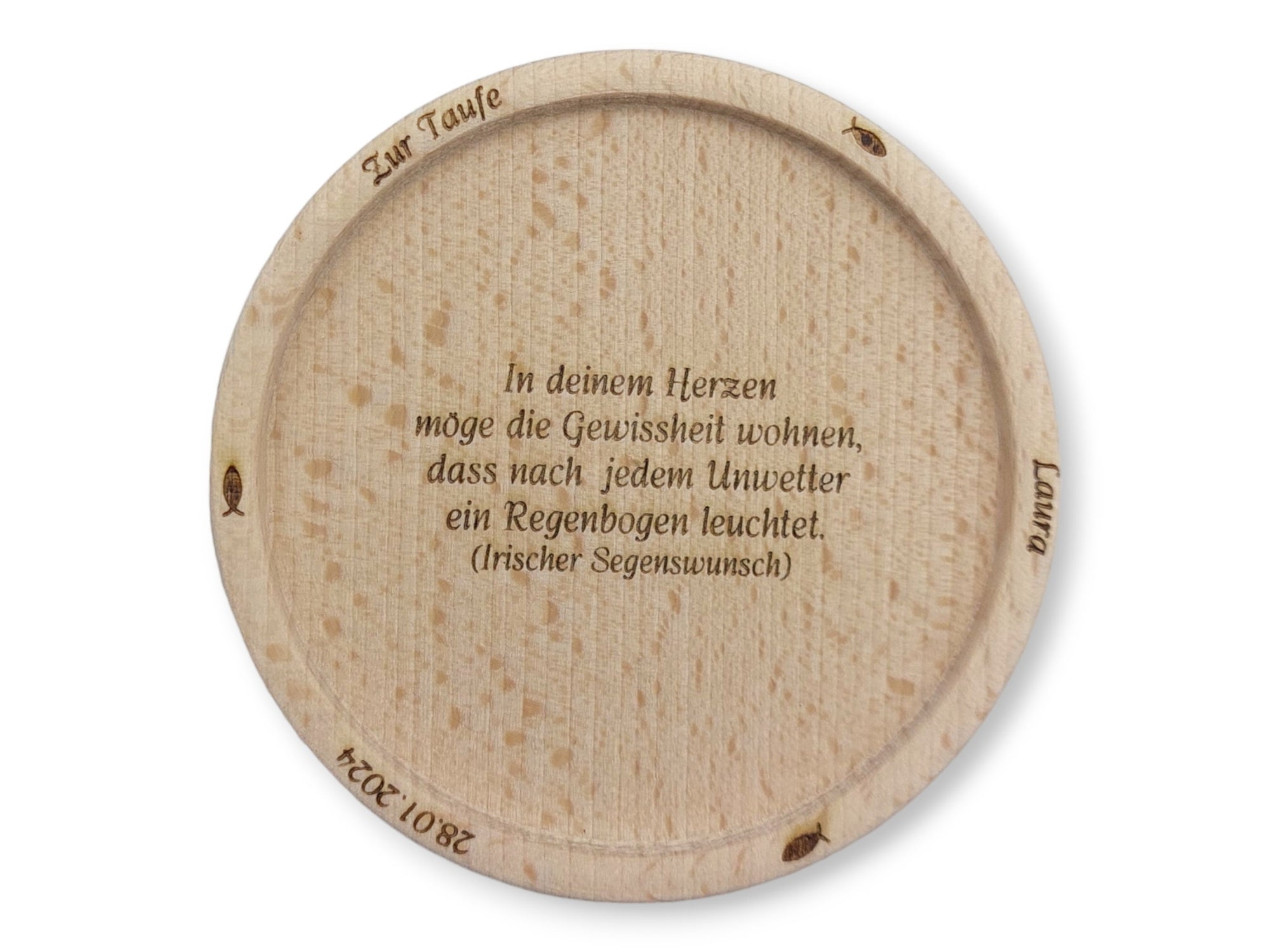 Kerzenhalter/ Kerzenteller aus Holz personalisiert, Kerzenteller aus Buchenholz, Holz Kerzenteller personalisiert, Kerzenhalter graviert