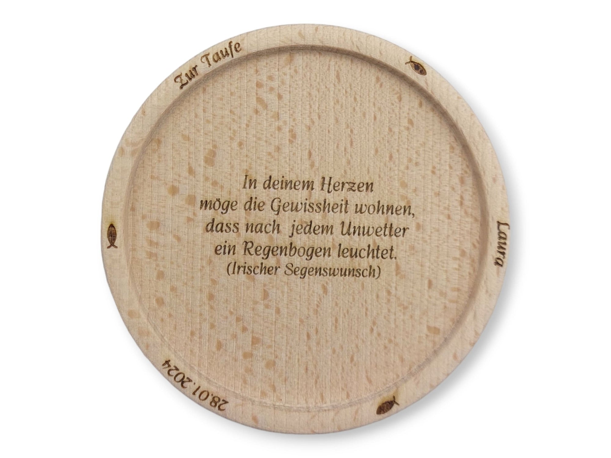 Kerzenhalter/ Kerzenteller aus Holz personalisiert, Kerzenteller aus Buchenholz, Holz Kerzenteller personalisiert, Kerzenteller mit Gravur