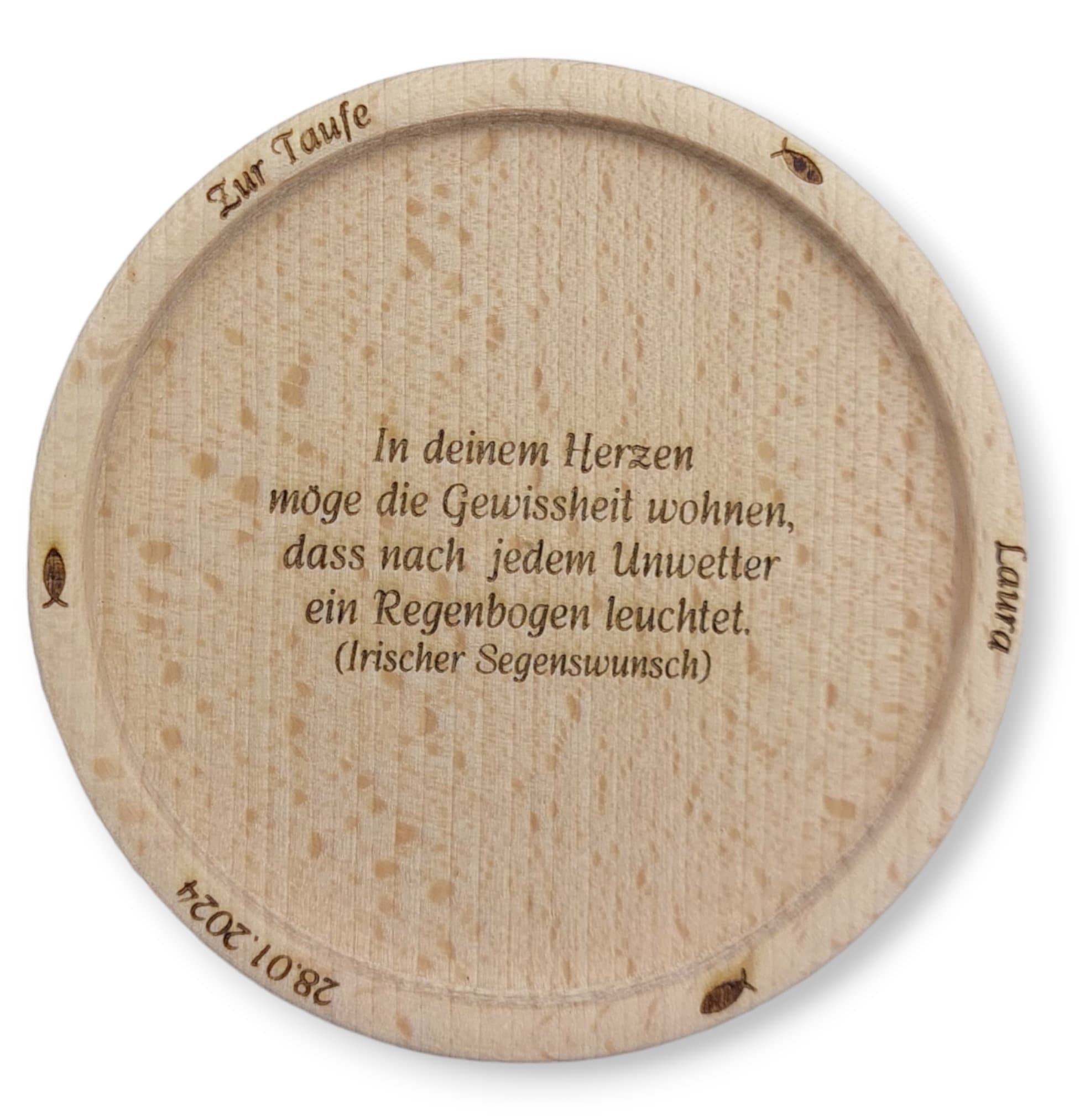 Kerzenhalter/ Kerzenteller aus Holz personalisiert, Kerzenteller aus Buchenholz, Holz Kerzenteller personalisiert, Kerzenteller mit Gravur