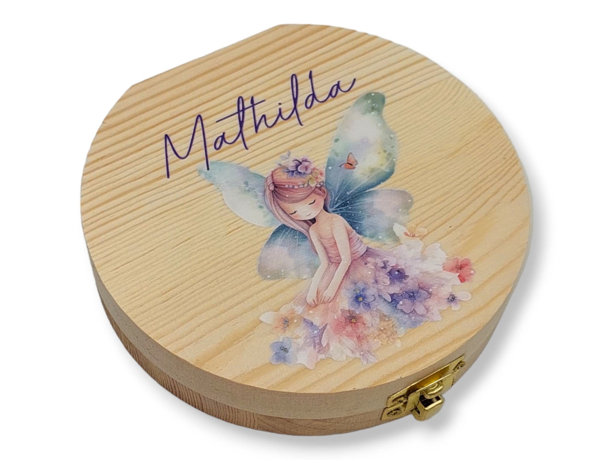 Milchzahndose personalisiert "Fee" / Milchzahnbox aus Holz