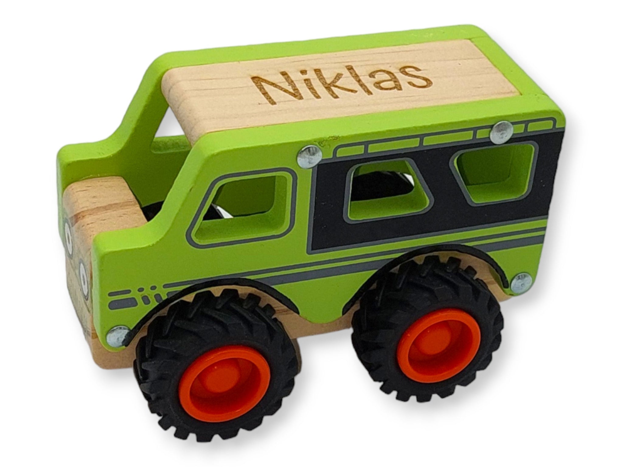Schiebeauto "Geländewagen" personalisiert mit Name, Schiebtier, Holztier