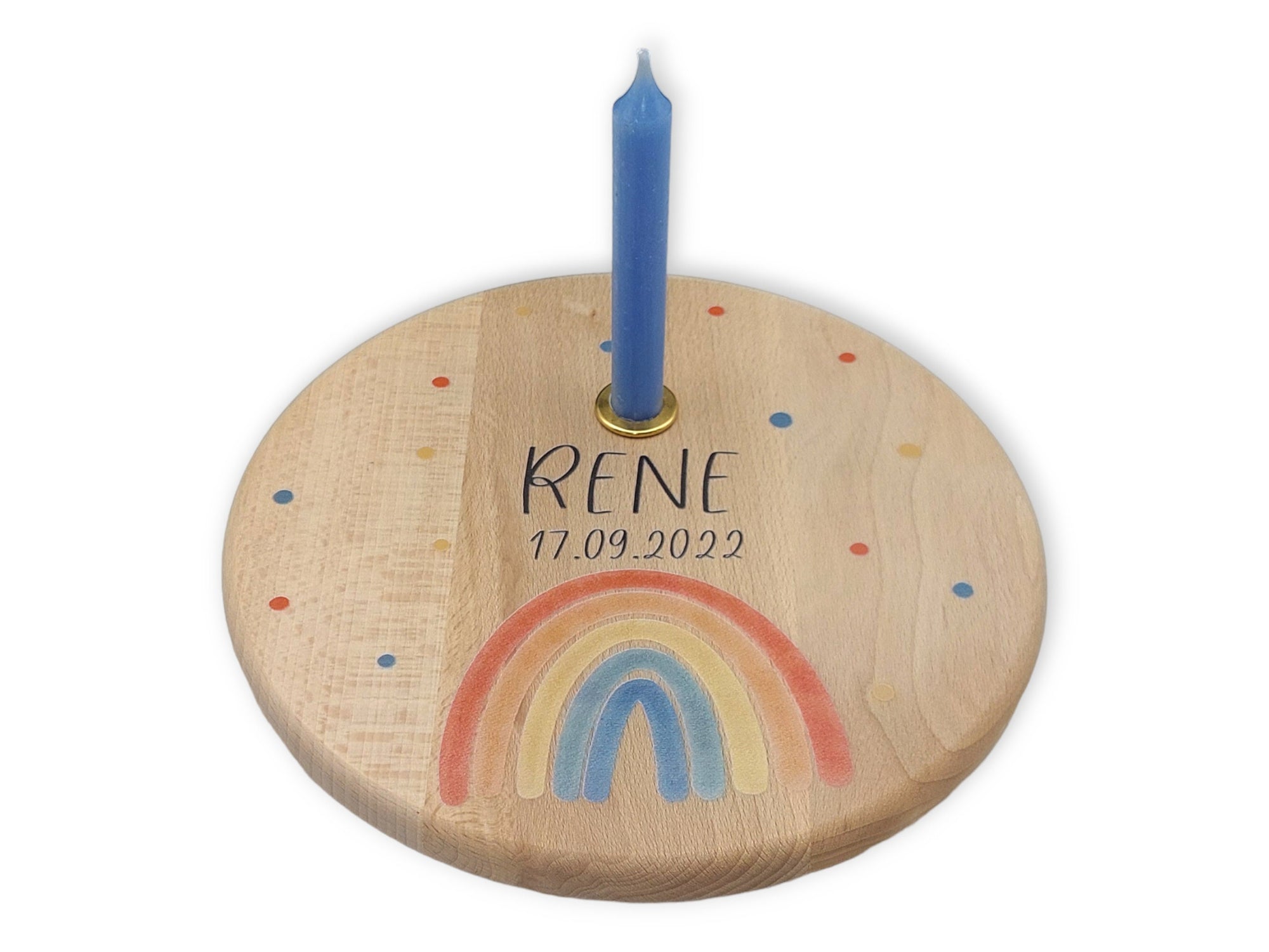 Geburtstagsteller personalisiert "Regenbogen Boho" Geburtstagsleiste, Geburtagszug, Geburtstagskerzen