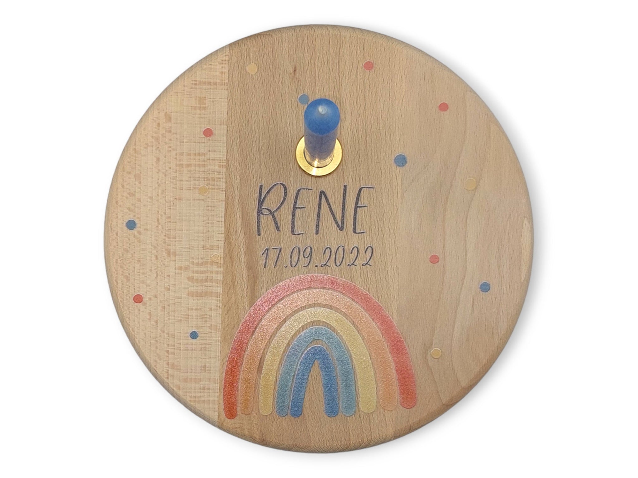 Geburtstagsteller personalisiert "Regenbogen Boho" Geburtstagsleiste, Geburtagszug, Geburtstagskerzen