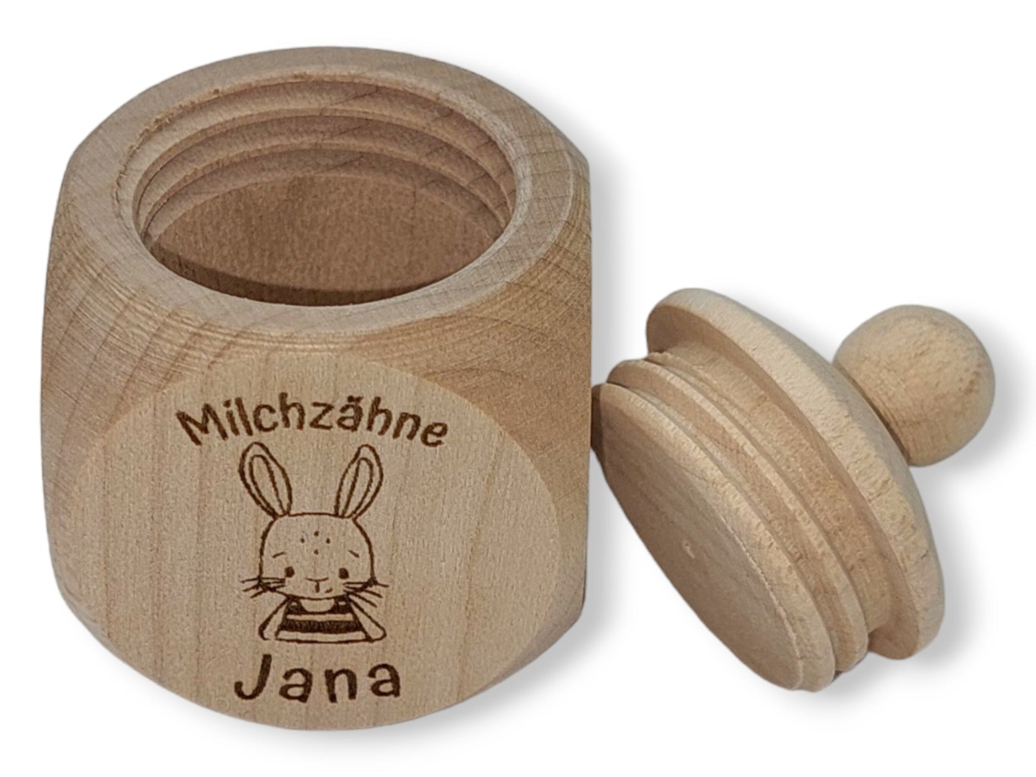 Milchzahndose personalisiert "Hase" / Milchzahnbox aus Holz