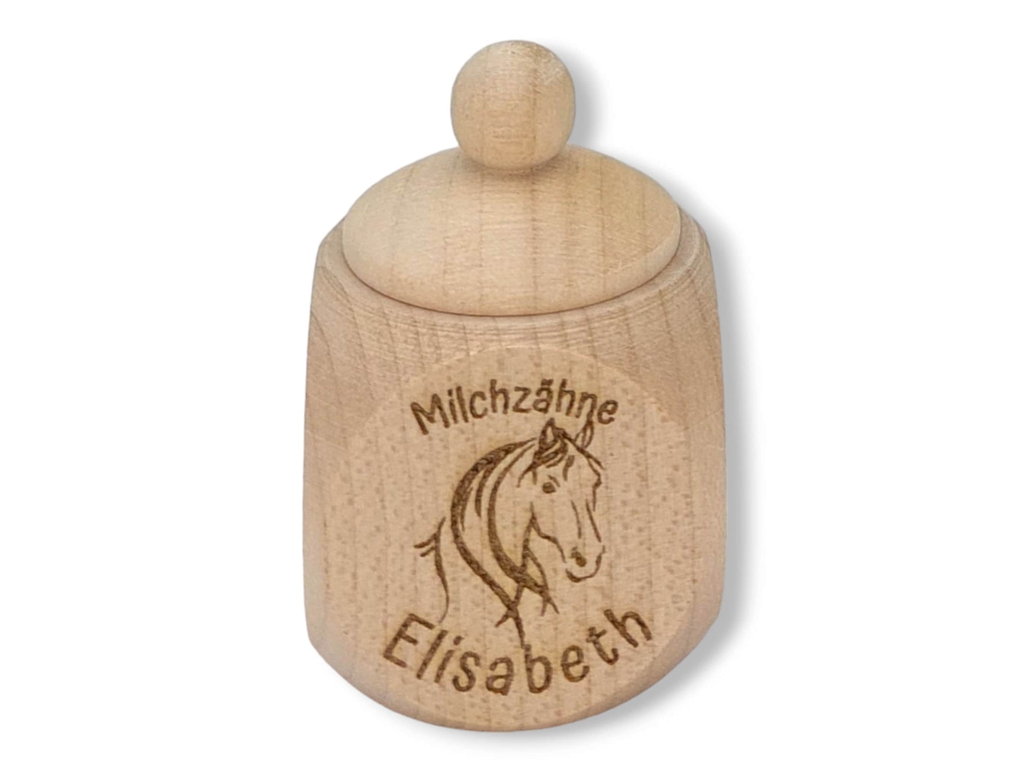 Milchzahndose personalisiert "Pferd" / Milchzahnbox aus Holz