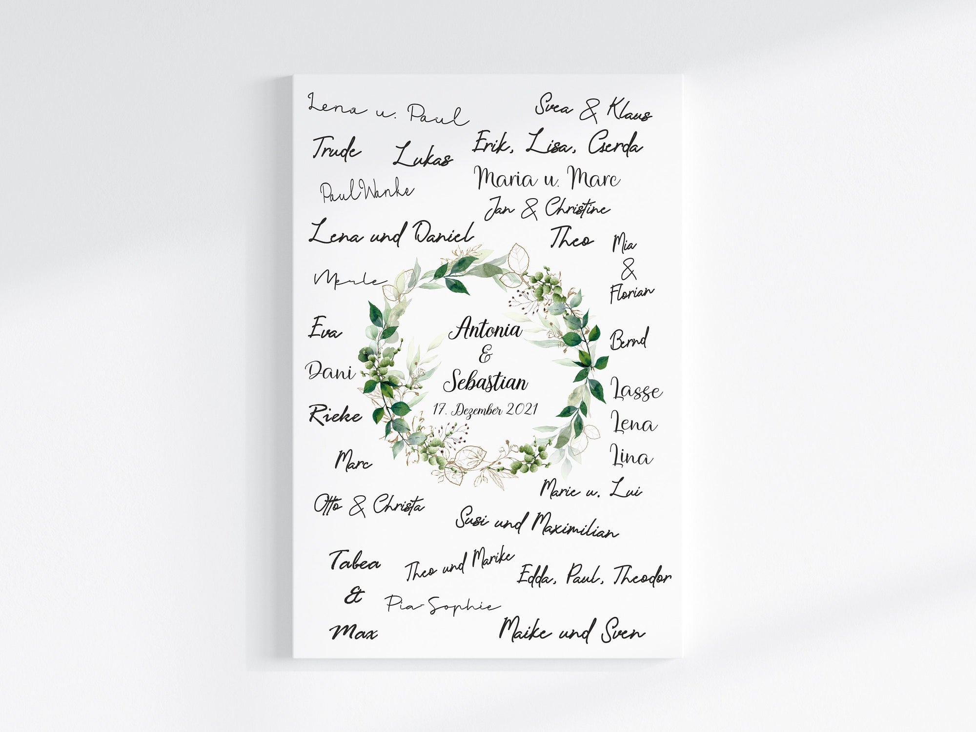 Druckdatei Gästebuch Hochzeit "Greenery"