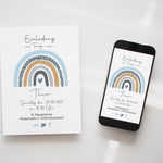 eCard/ Druckdatei Einladung Taufe "Regenbogen Punkte"