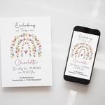 eCard/ Druckdatei Einladung Taufe "Blumenbogen"