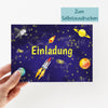 Druckdatei Einladung "Weltall"