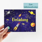 Druckdatei Einladung "Weltall"