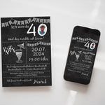 eCard/ Druckdatei Einladung Geburtstag Chalk weiß Party