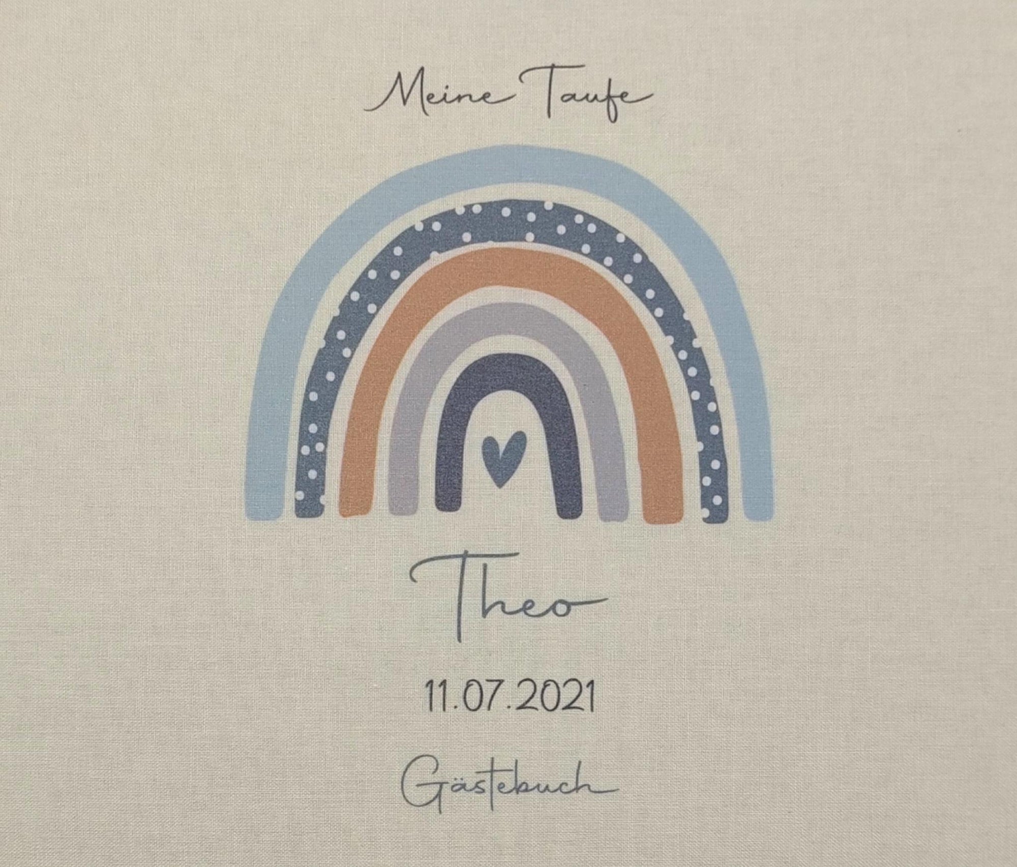 Gästebuch Taufe personalisiert "Regenbogen Punkte", Taufgeschenk, Erinnerung Taufe