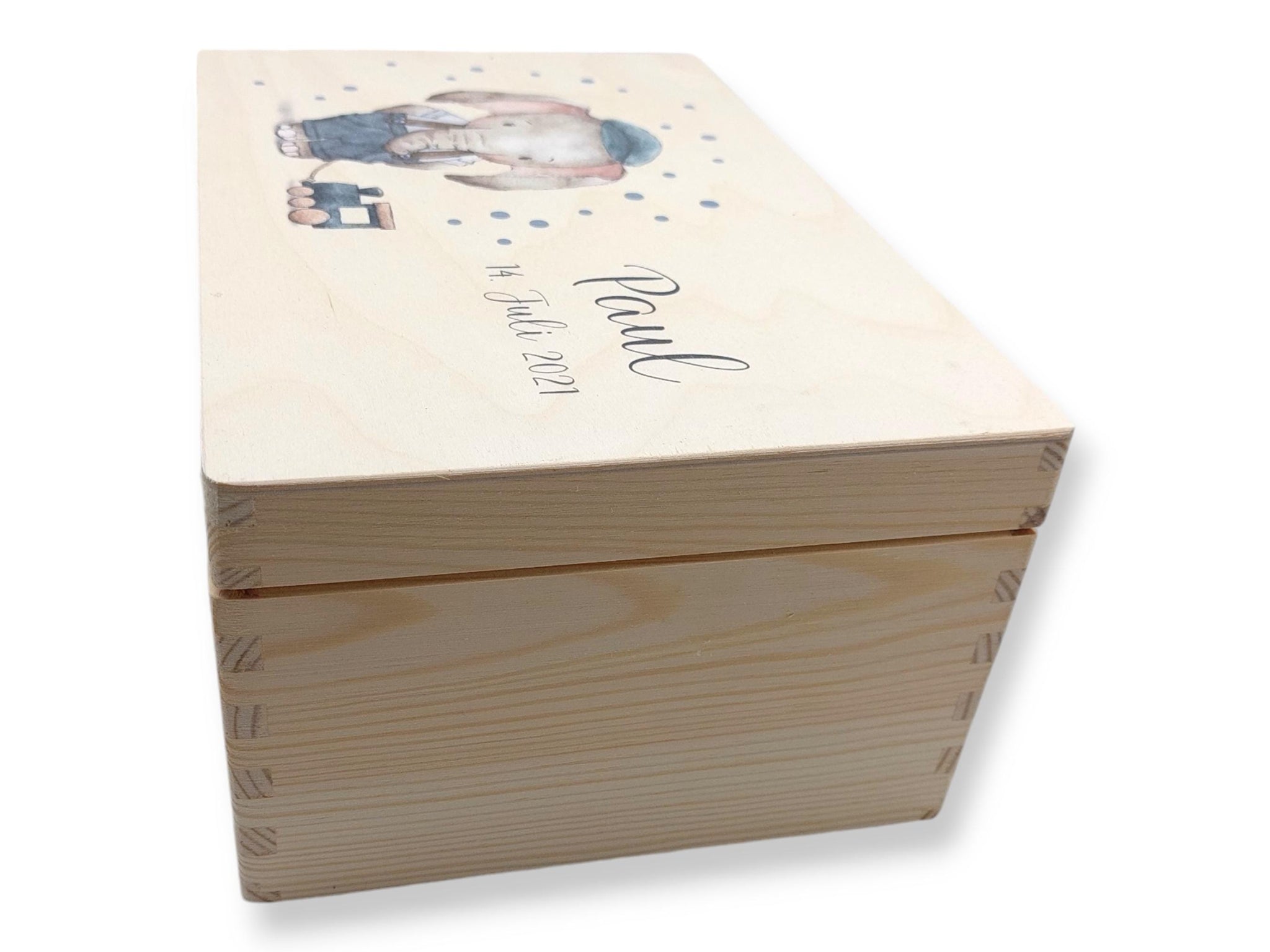 Erinnerungskiste Baby mit Namen "Bär Zug" Geburtsdatum Erinnerungsbox für Kinder, Erinnerungsbox für Babys, Taufgeschenk,