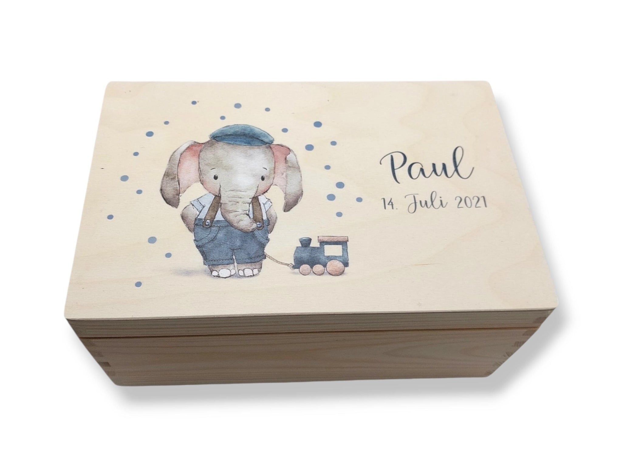 Erinnerungskiste Baby mit Namen "Bär Zug" Geburtsdatum Erinnerungsbox für Kinder, Erinnerungsbox für Babys, Taufgeschenk,