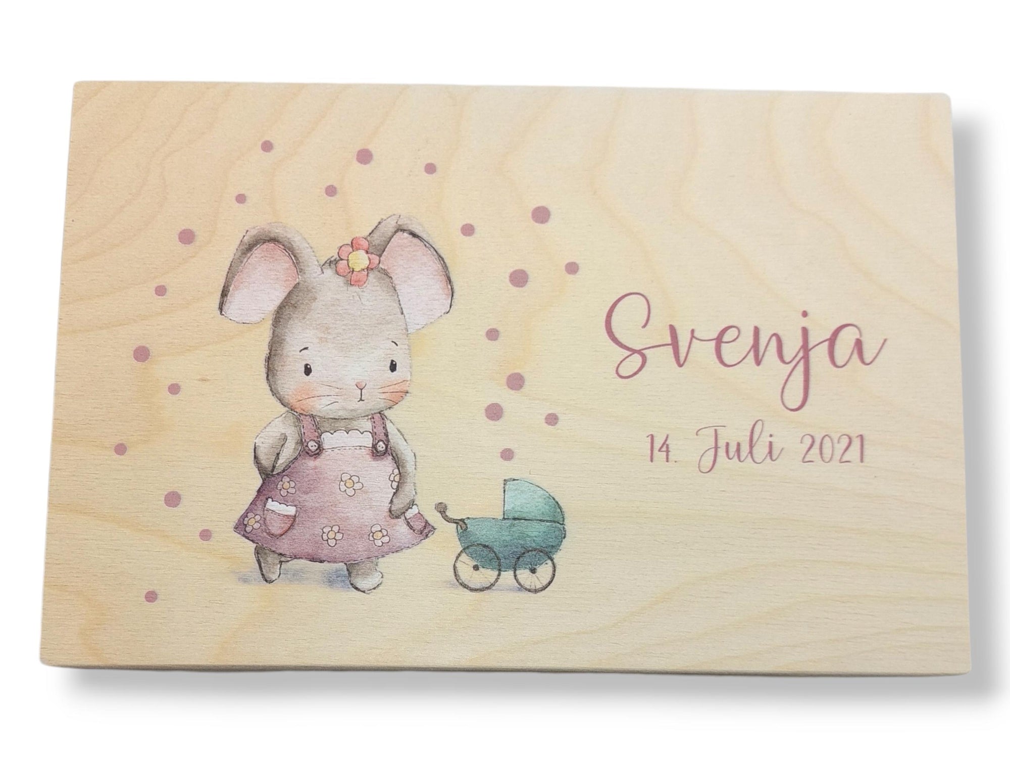 Erinnerungskiste Baby mit Namen "Süße Maus" Geburtsdatum, Erinnerungskiste Mädchen, Taufgeschenk, personalisiertes Geschenk,