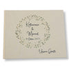Gästebuch Hochzeit personalisiert "Blätterkranz", Hochzeitsgeschenk, Gästebuch bedruckt, Gästebuch floral, Trauzeugen
