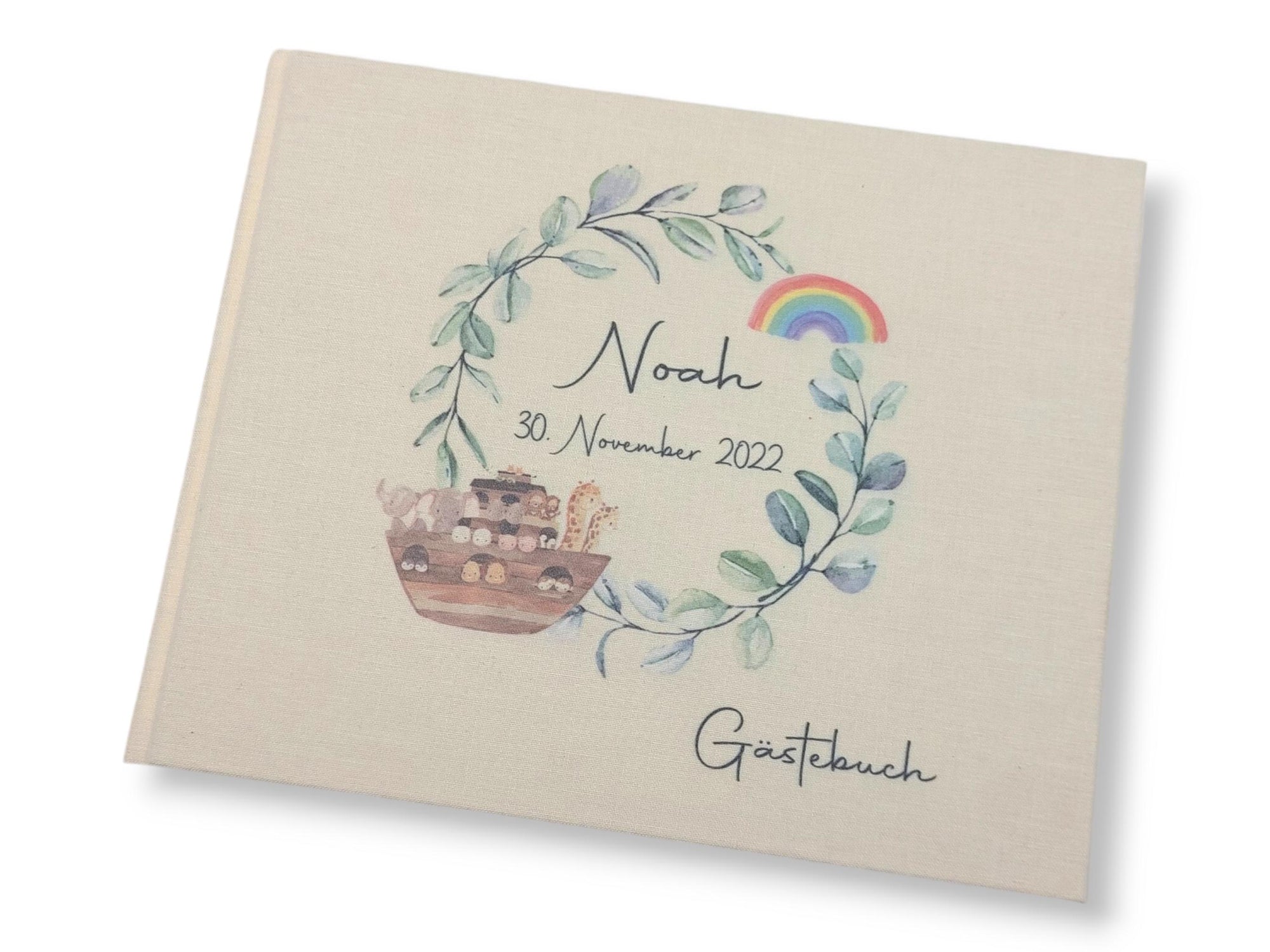 Gästebuch Taufe personalisiert "Arche", Taufgeschenk, Erinnerung Taufe