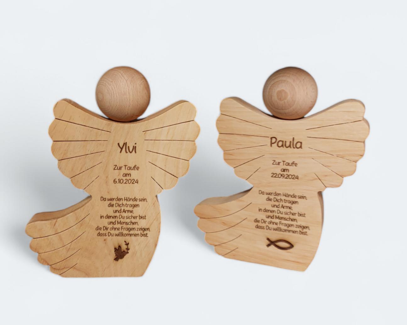 Engel aus Holz mit Gravur, Geschenk zur Taufe, Geldgeschenk, Taufgeschenk, Geldgeschenk Taufe, Erstkommuniuon, Geschenk zur Kommunion