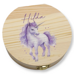 Milchzahndose personalisiert "Einhorn lila"