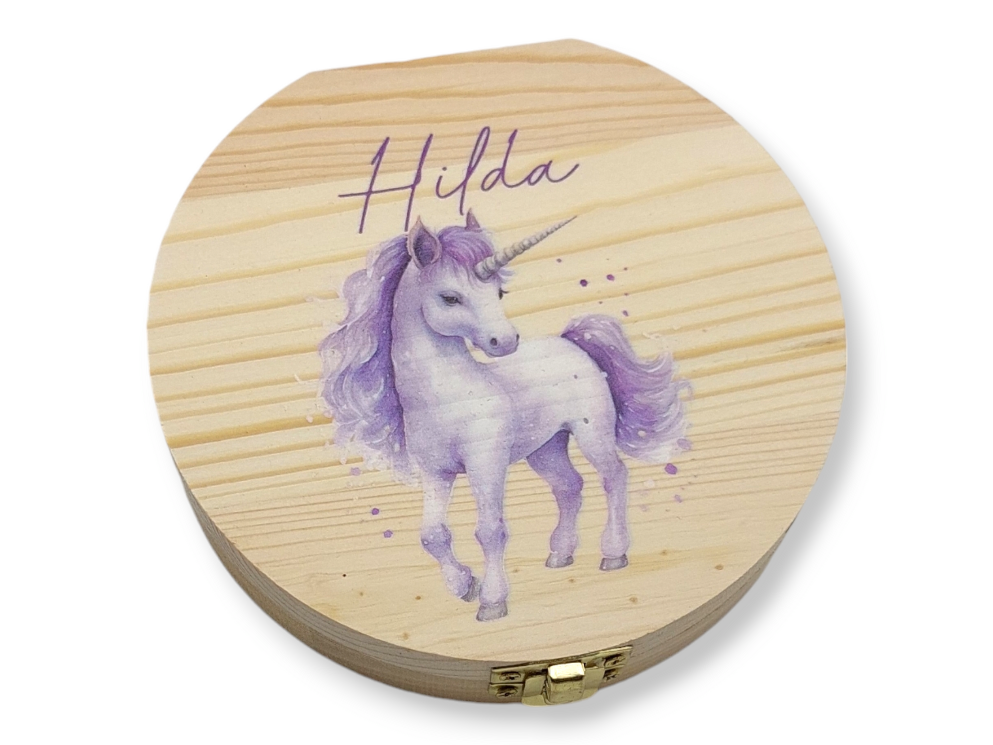Milchzahndose personalisiert "Einhorn lila"