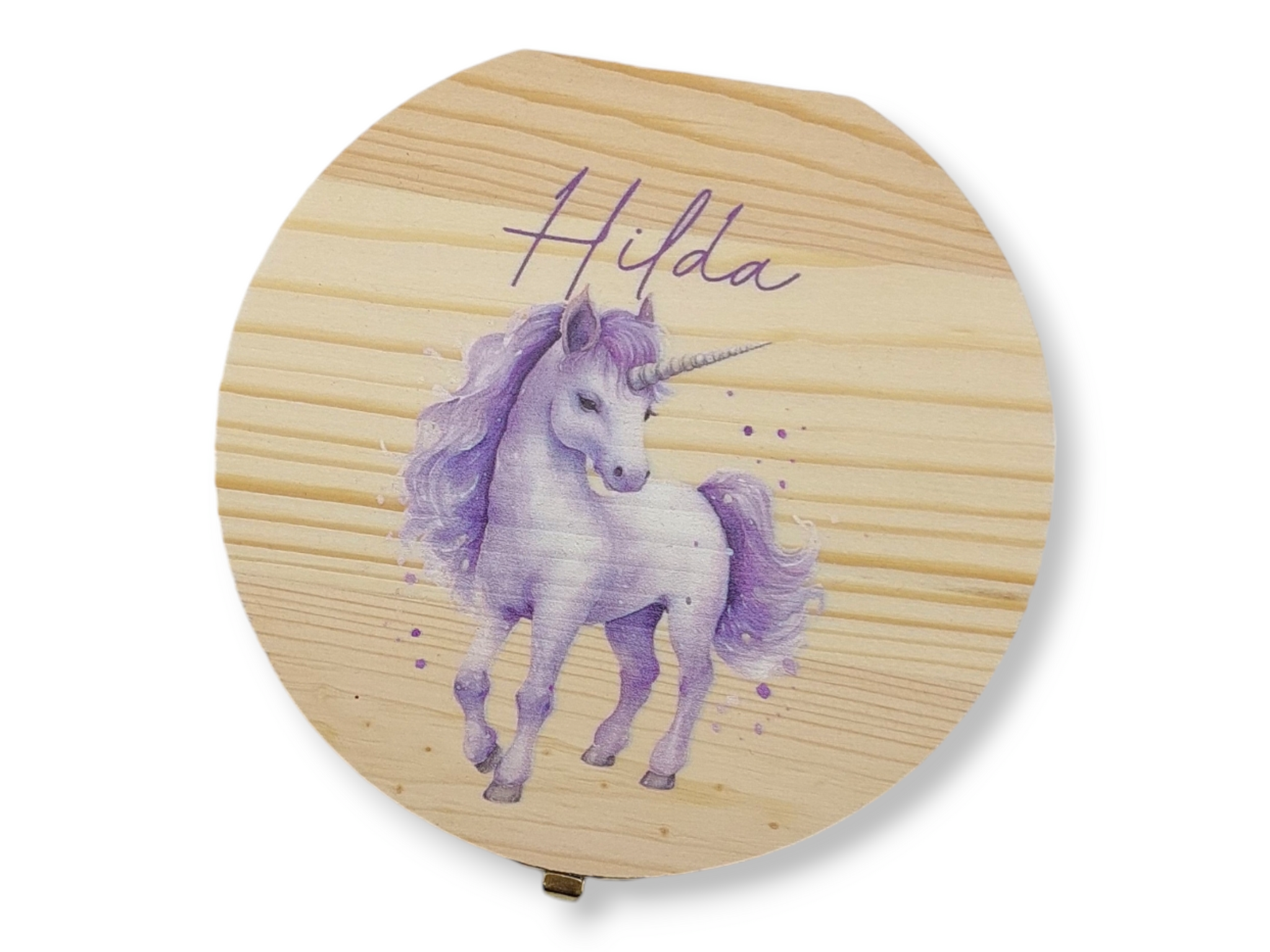 Milchzahndose personalisiert "Einhorn lila"