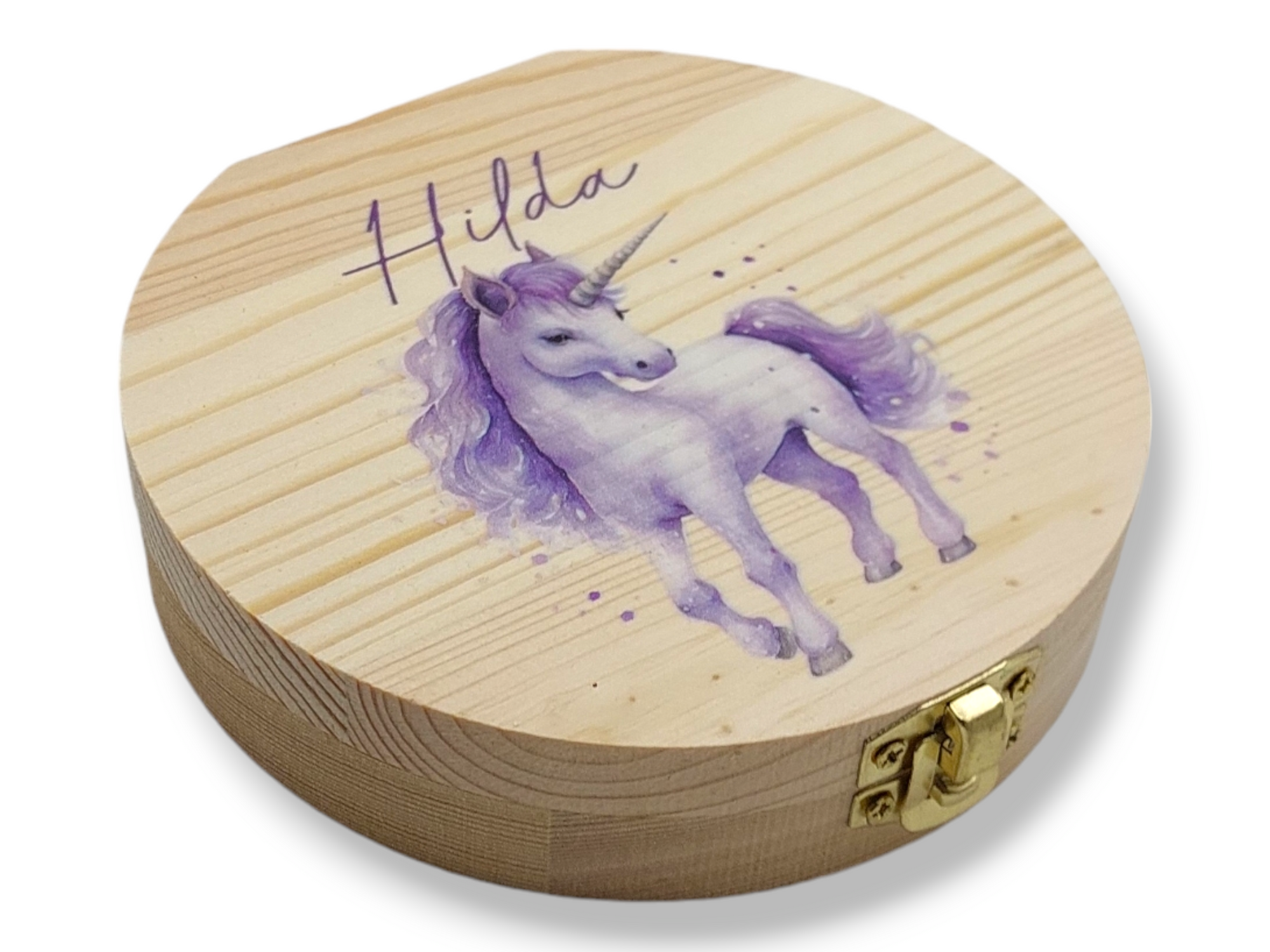 Milchzahndose personalisiert "Einhorn lila"