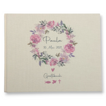 Gästebuch Taufe personalisiert "Blumenkranz 2", Taufgeschenk,  Erinnerung Taufe