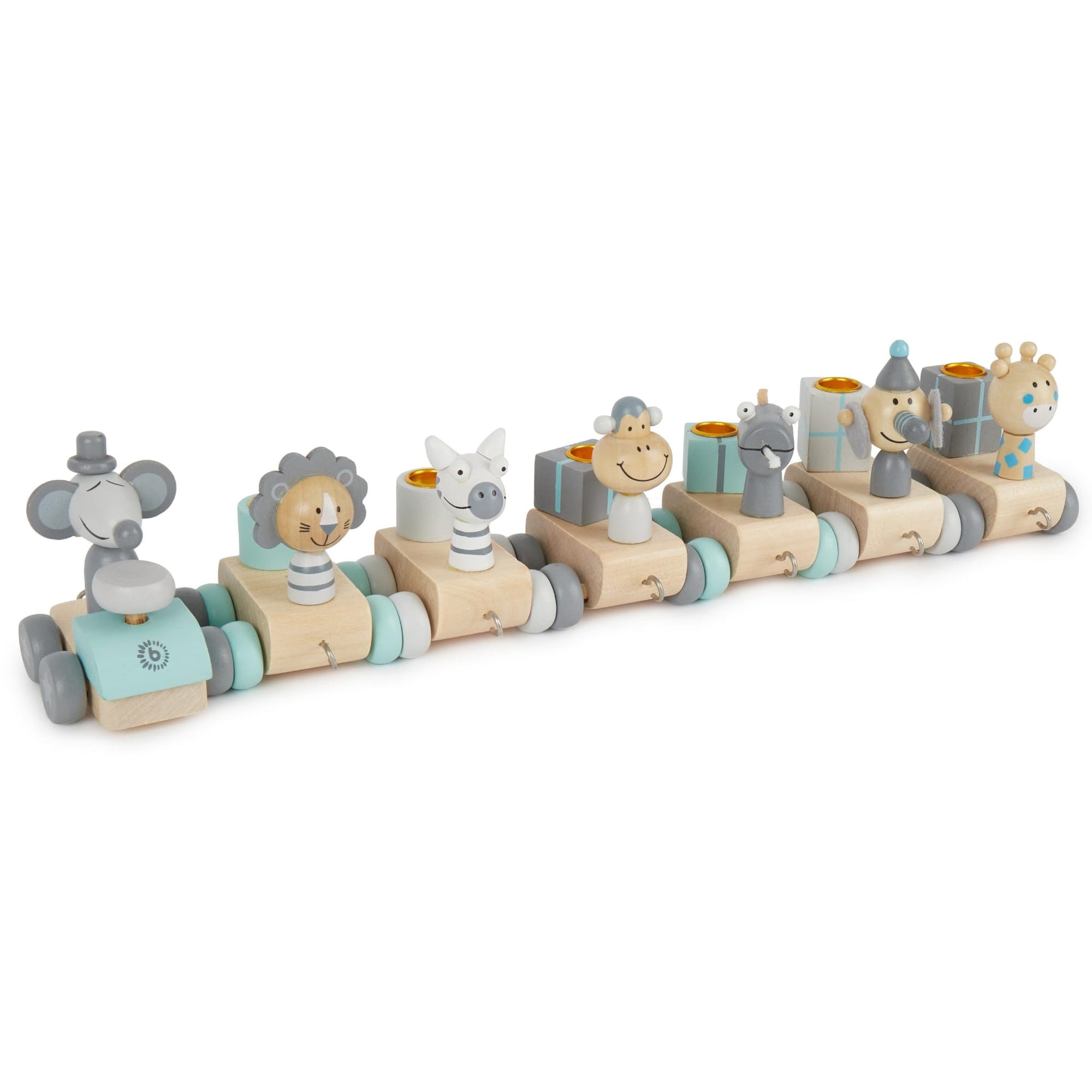 Geburtstagszug mit Zahlen 0-99, blau